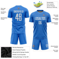 Custom Soccer Jersey, Light Blue White Sportswear Jersey Shirt, Athletic Mesh Moisture Wicking Jersey, Casual Gift for Men, Style Soccer0137