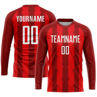 Custom Soccer Jersey, Red White Sportswear Jersey Shirt, Athletic Mesh Moisture Wicking Jersey, Casual Gift for Men, Style Soccer0149