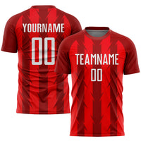 Custom Soccer Jersey, Red White Sportswear Jersey Shirt, Athletic Mesh Moisture Wicking Jersey, Casual Gift for Men, Style Soccer0149