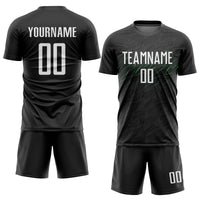 Custom Soccer Jersey, Black White Neon Green Sportswear Jersey Shirt, Athletic Mesh Moisture Wicking Jersey, Casual Gift for Men