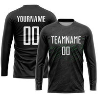 Custom Soccer Jersey, Black White Neon Green Sportswear Jersey Shirt, Athletic Mesh Moisture Wicking Jersey, Casual Gift for Men