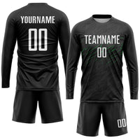 Custom Soccer Jersey, Black White Neon Green Sportswear Jersey Shirt, Athletic Mesh Moisture Wicking Jersey, Casual Gift for Men