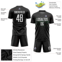 Custom Soccer Jersey, Black White Neon Green Sportswear Jersey Shirt, Athletic Mesh Moisture Wicking Jersey, Casual Gift for Men