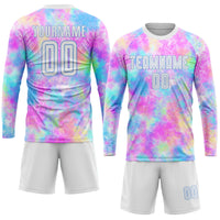 Custom Soccer Jersey, White Light Blue Sportswear Jersey Shirt, Athletic Mesh Moisture Wicking Jersey, Casual Gift for Men, Style Soccer0286