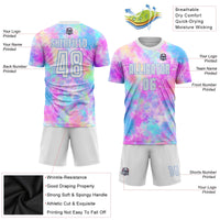 Custom Soccer Jersey, White Light Blue Sportswear Jersey Shirt, Athletic Mesh Moisture Wicking Jersey, Casual Gift for Men, Style Soccer0286