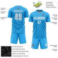 Custom Soccer Jersey, Light Blue White Sportswear Jersey Shirt, Athletic Mesh Moisture Wicking Jersey, Casual Gift for Men, Style Soccer0316