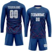 Custom Soccer Jersey, Royal White Red Sportswear Jersey Shirt, Athletic Mesh Moisture Wicking Jersey, Casual Gift for Men