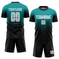Custom Soccer Jersey, Teal White Black Fashion Sportswear Jersey Shirt, Athletic Mesh Moisture Wicking Jersey, Casual Gift for Men