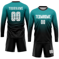 Custom Soccer Jersey, Teal White Black Fashion Sportswear Jersey Shirt, Athletic Mesh Moisture Wicking Jersey, Casual Gift for Men