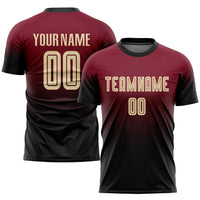 Custom Soccer Jersey, Crimson Cream Black Fashion Sportswear Jersey Shirt, Athletic Mesh Moisture Wicking Jersey, Casual Gift for Men