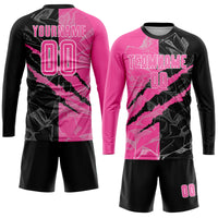 Custom Soccer Jersey, Pink Black White Sportswear Jersey Shirt, Athletic Mesh Moisture Wicking Jersey, Casual Gift for Men, Style Soccer0349