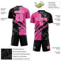 Custom Soccer Jersey, Pink Black White Sportswear Jersey Shirt, Athletic Mesh Moisture Wicking Jersey, Casual Gift for Men, Style Soccer0349