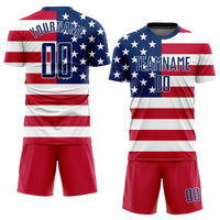 Custom Soccer Jersey, Red Royal White Sportswear Jersey Shirt, Athletic Mesh Moisture Wicking Jersey, Casual Gift for Men, Style Soccer0380