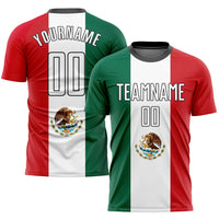 Custom Soccer Jersey, Kelly Green White Sportswear Jersey Shirt, Athletic Mesh Moisture Wicking Jersey, Casual Gift for Men