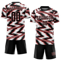 Custom Soccer Jersey, White Black Red Sportswear Jersey Shirt, Athletic Mesh Moisture Wicking Jersey, Casual Gift for Men, Style Soccer0466