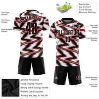 Custom Soccer Jersey, White Black Red Sportswear Jersey Shirt, Athletic Mesh Moisture Wicking Jersey, Casual Gift for Men, Style Soccer0466