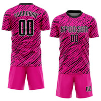 Custom Soccer Jersey, Pink Black White Sportswear Jersey Shirt, Athletic Mesh Moisture Wicking Jersey, Casual Gift for Men, Style Soccer0468