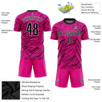 Custom Soccer Jersey, Pink Black White Sportswear Jersey Shirt, Athletic Mesh Moisture Wicking Jersey, Casual Gift for Men, Style Soccer0468