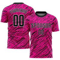 Custom Soccer Jersey, Pink Black White Sportswear Jersey Shirt, Athletic Mesh Moisture Wicking Jersey, Casual Gift for Men, Style Soccer0468