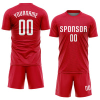 Custom Soccer Jersey, Red White Sportswear Jersey Shirt, Athletic Mesh Moisture Wicking Jersey, Casual Gift for Men, Style Soccer0512