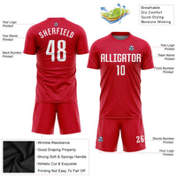 Custom Soccer Jersey, Red White Sportswear Jersey Shirt, Athletic Mesh Moisture Wicking Jersey, Casual Gift for Men, Style Soccer0512