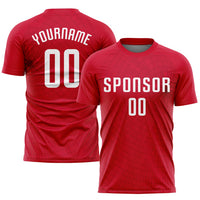 Custom Soccer Jersey, Red White Sportswear Jersey Shirt, Athletic Mesh Moisture Wicking Jersey, Casual Gift for Men, Style Soccer0512
