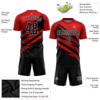 Custom Soccer Jersey, Red Black White Sportswear Jersey Shirt, Athletic Mesh Moisture Wicking Jersey, Casual Gift for Men, Style Soccer0552