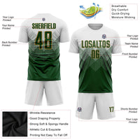 Custom Soccer Jersey, White Green Old Gold Sportswear Jersey Shirt, Athletic Mesh Moisture Wicking Jersey, Casual Gift for Men