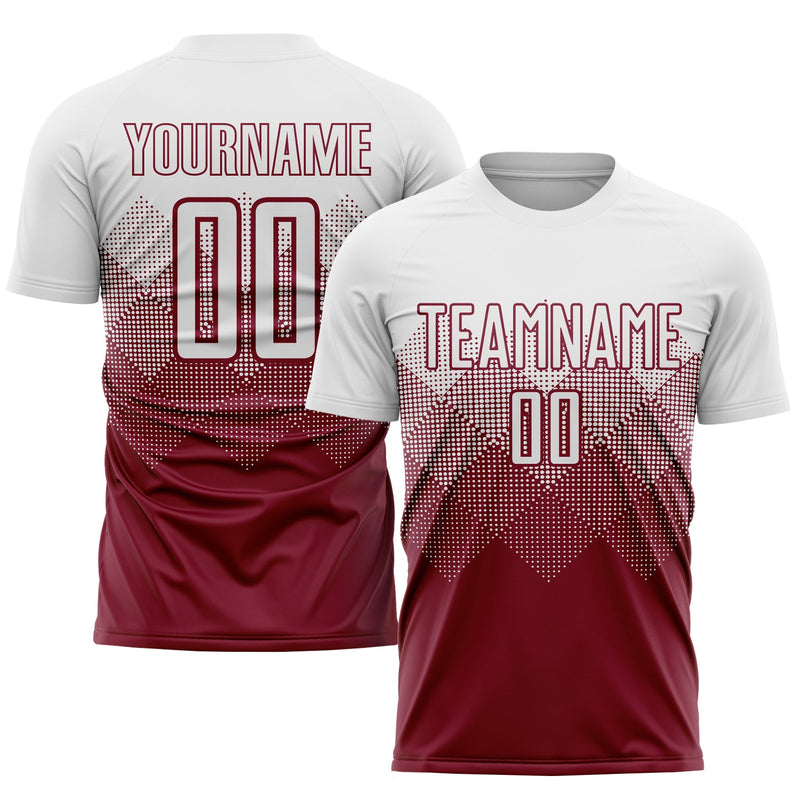 Custom Soccer Jersey, Crimson White Sportswear Jersey Shirt, Athletic Mesh Moisture Wicking Jersey, Casual Gift for Men