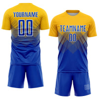 Custom Soccer Jersey, Gold Royal White Sportswear Jersey Shirt, Athletic Mesh Moisture Wicking Jersey, Casual Gift for Men
