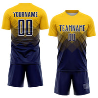 Custom Soccer Jersey, Gold Navy White Sportswear Jersey Shirt, Athletic Mesh Moisture Wicking Jersey, Casual Gift for Men, Style Soccer0613