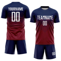 Custom Soccer Jersey, Navy White Crimson Sportswear Jersey Shirt, Athletic Mesh Moisture Wicking Jersey, Casual Gift for Men