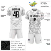 Custom Soccer Jersey, White Black Sportswear Jersey Shirt, Athletic Mesh Moisture Wicking Jersey, Casual Gift for Men