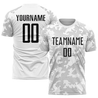 Custom Soccer Jersey, White Black Sportswear Jersey Shirt, Athletic Mesh Moisture Wicking Jersey, Casual Gift for Men