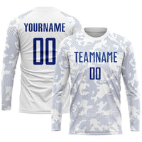 Custom Soccer Jersey, White Royal Sportswear Jersey Shirt, Athletic Mesh Moisture Wicking Jersey, Casual Gift for Men, Style Soccer0782