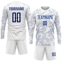 Custom Soccer Jersey, White Royal Sportswear Jersey Shirt, Athletic Mesh Moisture Wicking Jersey, Casual Gift for Men, Style Soccer0782