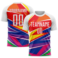 Custom Soccer Jersey, White Red Sportswear Jersey Shirt, Athletic Mesh Moisture Wicking Jersey, Casual Gift for Men, Style Soccer0894
