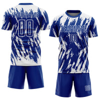 Custom Soccer Jersey, Royal White Sportswear Jersey Shirt, Athletic Mesh Moisture Wicking Jersey, Casual Gift for Men, Style Soccer0957