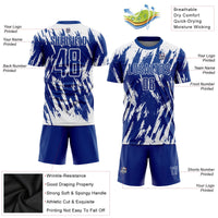Custom Soccer Jersey, Royal White Sportswear Jersey Shirt, Athletic Mesh Moisture Wicking Jersey, Casual Gift for Men, Style Soccer0957