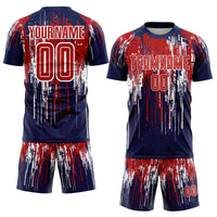 Custom Soccer Jersey, Red Royal White Sportswear Jersey Shirt, Athletic Mesh Moisture Wicking Jersey, Casual Gift for Men, Style Soccer1004