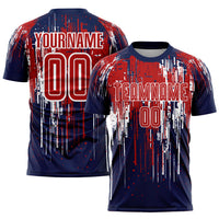 Custom Soccer Jersey, Red Royal White Sportswear Jersey Shirt, Athletic Mesh Moisture Wicking Jersey, Casual Gift for Men, Style Soccer1004