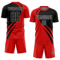 Custom Soccer Jersey, Red Black White Sportswear Jersey Shirt, Athletic Mesh Moisture Wicking Jersey, Casual Gift for Men, Style Soccer1099