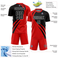 Custom Soccer Jersey, Red Black White Sportswear Jersey Shirt, Athletic Mesh Moisture Wicking Jersey, Casual Gift for Men, Style Soccer1099