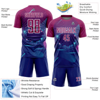 Custom Soccer Jersey, Royal Purple White Sportswear Jersey Shirt, Athletic Mesh Moisture Wicking Jersey, Casual Gift for Men