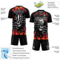 Custom Soccer Jersey, Black Red Gold Sportswear Jersey Shirt, Athletic Mesh Moisture Wicking Jersey, Casual Gift for Men, Style Soccer1953
