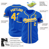Custom Baseball Jersey, Blue Gold White Sportswear Jersey Shirt, Athletic Button Down Moisture Wicking Jersey, Casual Gift for Men