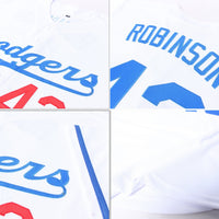 Custom Baseball Jersey, White Royal Red Sportswear Jersey Shirt, Athletic Button Down Moisture Wicking Jersey, Casual Gift for Men