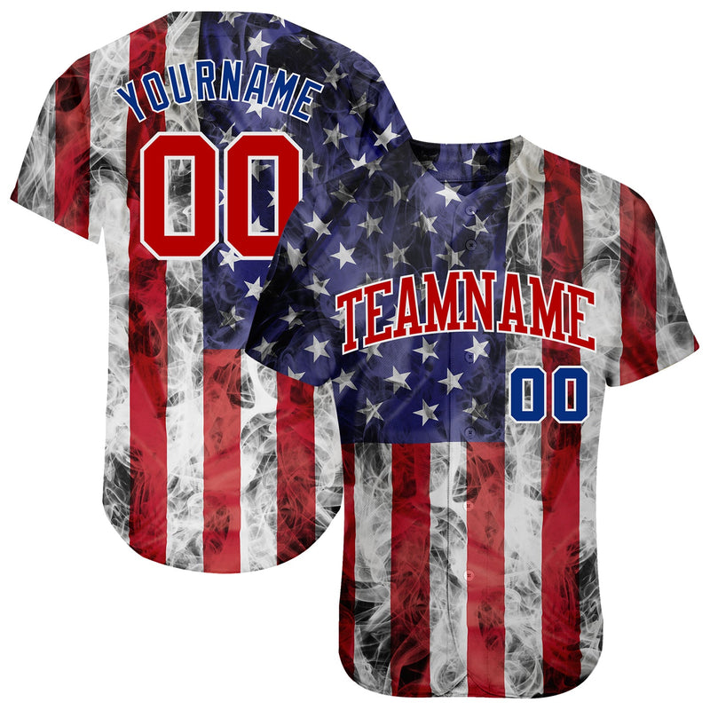 Custom Baseball Jersey, White Red Royal Fashion Sportswear Jersey Shirt, Athletic Button Down Moisture Wicking Jersey, Casual Gift for Men