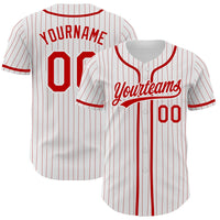 Custom Baseball Jersey, White Red Sportswear Jersey Shirt, Athletic Button Down Moisture Wicking Jersey, Casual Gift for Men, Style White1207