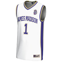 James Madison Dukes Basketball Jersey, White Lightweight Sportswear Jersey Shirt, Sleeveless Athletic Tank Jersey, Casual Gift for Men